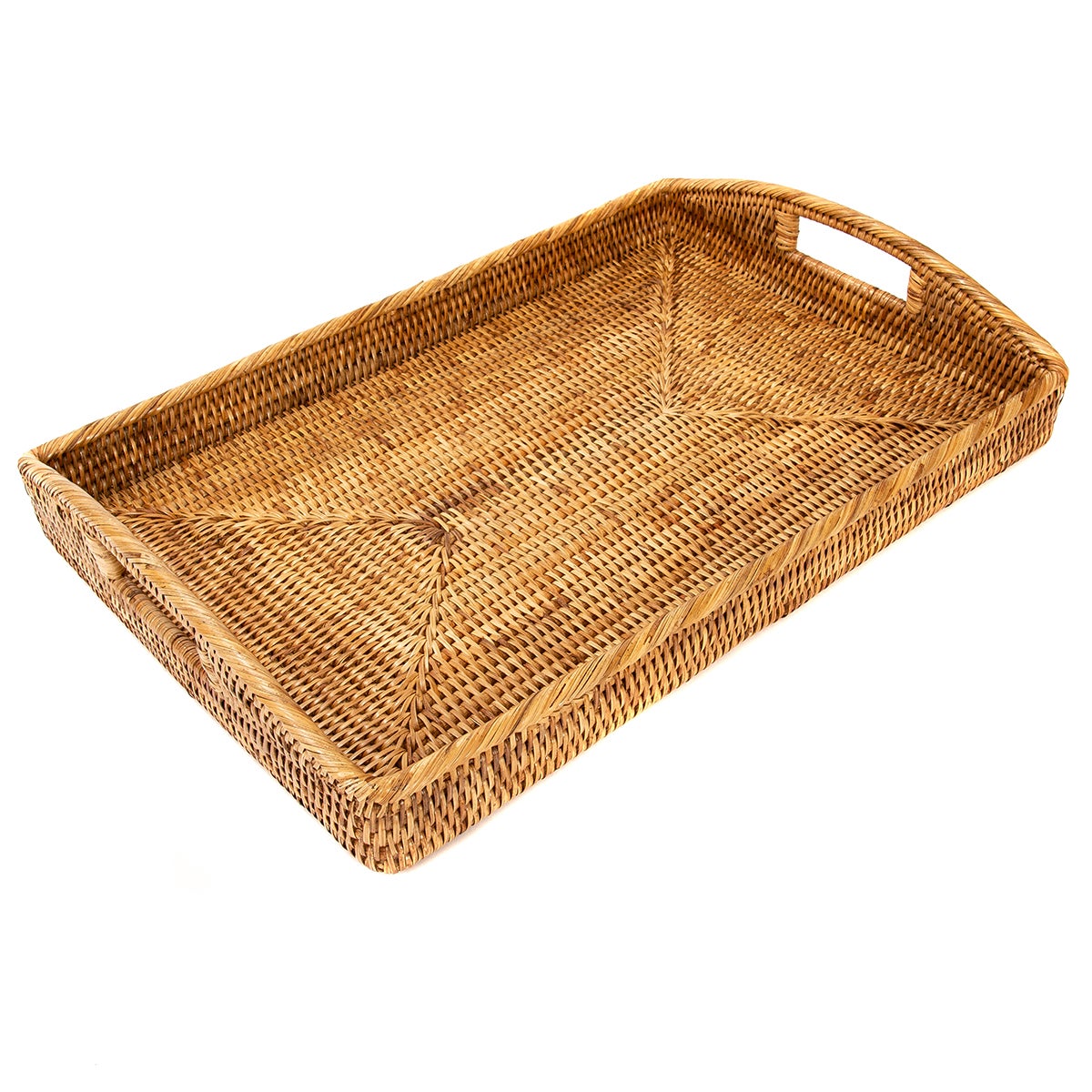 Artifacts Trading Company Rattan Rectangular Tray, HB Honey Brown